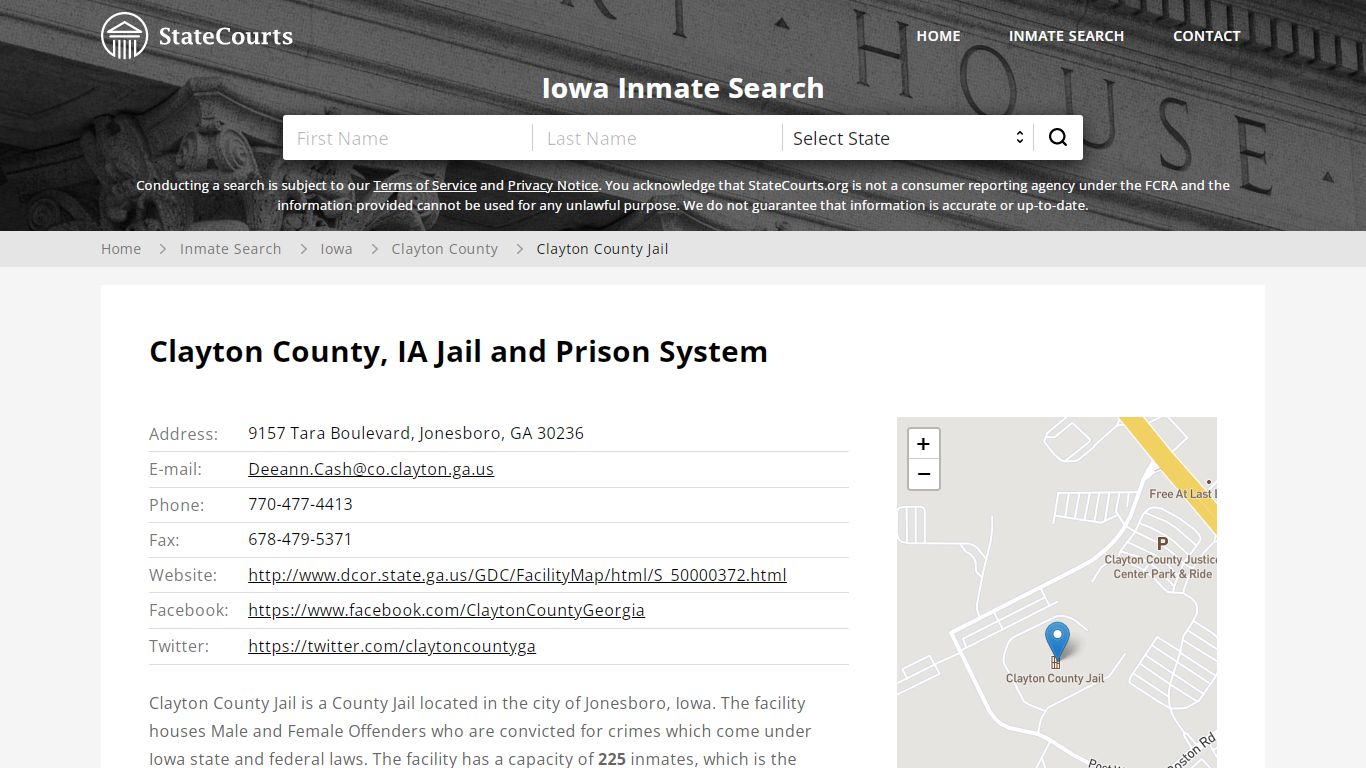 Clayton County Jail Inmate Records Search, Iowa - StateCourts